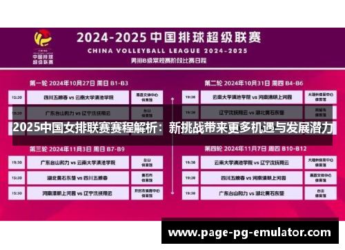 2025中国女排联赛赛程解析：新挑战带来更多机遇与发展潜力