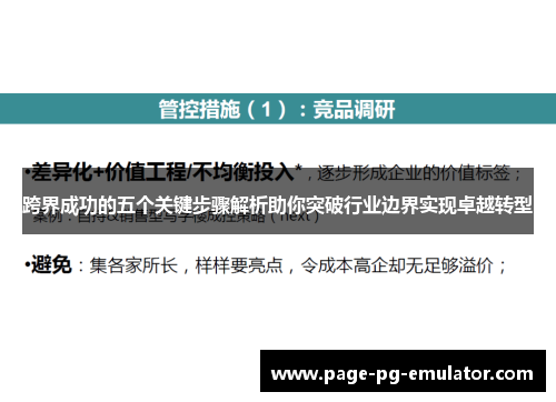 跨界成功的五个关键步骤解析助你突破行业边界实现卓越转型